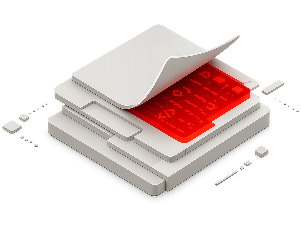 An unfolding layer reveals hidden code underneath, illustrating the book's theme of undocumented Laravel APIs